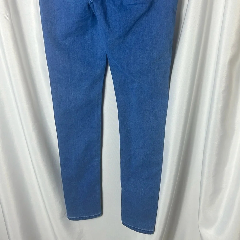 Boohoo Blue Wash High Rise Skinny Jeans Size 10 Stretch Denim Ankle Length - Picture 7 of 10
